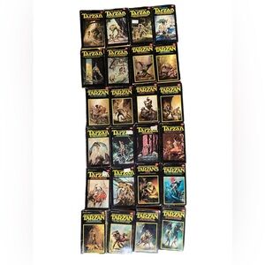 Vintage Edgar Rice Burroughs TARZAN Black Cover COMPLETE Set 1-24 Books